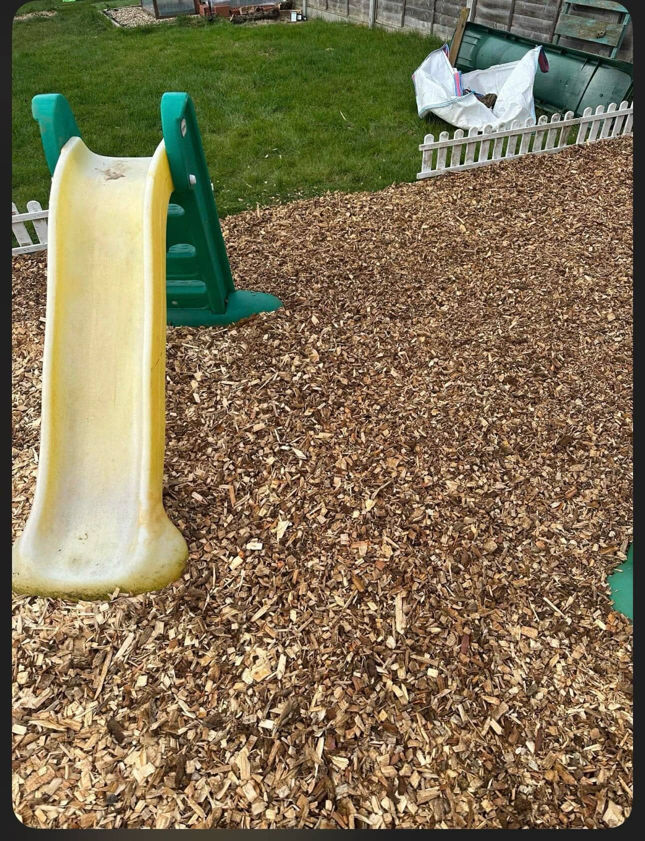 Wood chippings stockpile